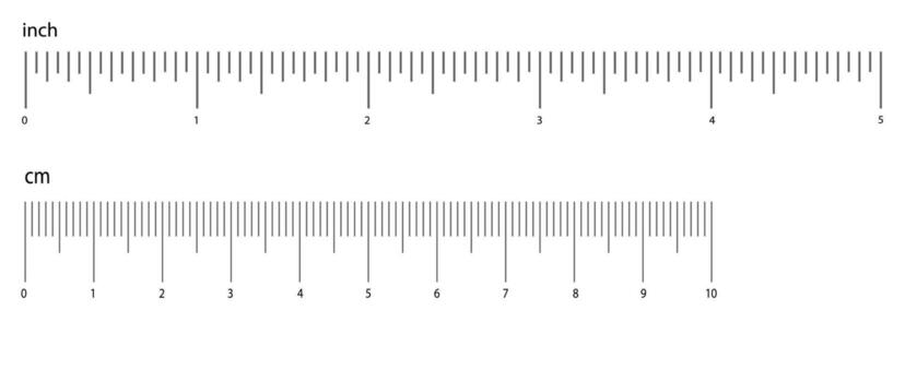 Measuring scale with numbers set, markup for rulers. Measuring scale for the ruler lines. Size comparing quantities. Distance, repeatable. vector