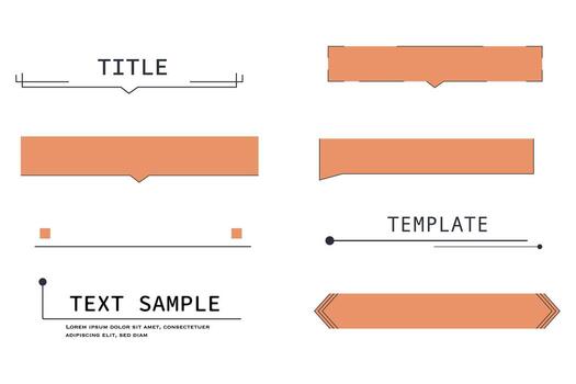 Text box set callout tech line texbox frame, border. Modern simple title bar, templates, modern banners of lower third vector