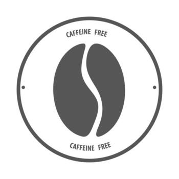 Caffeine free icon. Line circle with coffee bean silhouette in circle. Badge, seal outline. Emblem simple composition on products vector