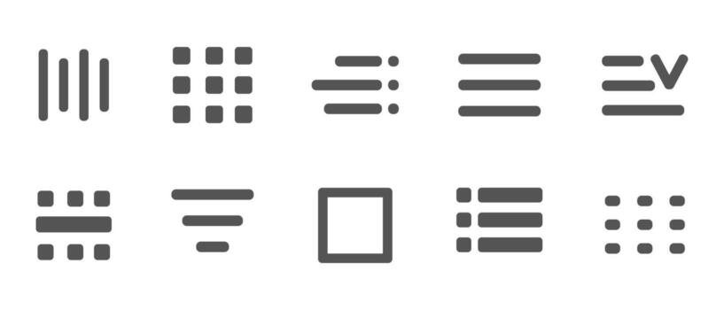 Website navigation button set. Hamburger menu line icon set Hamburger interface menu, minimal ui popup burger. Template navigation dropdown button web symbol. Interface design element vector