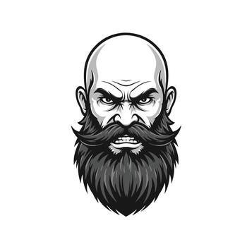 Man with a beard and a mustache logo design vector