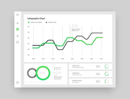 web aplicación tablero ui y ux equipo. utilizar en presentación plantillas, móvil aplicación y corporativo informe. elementos de infografía. vector