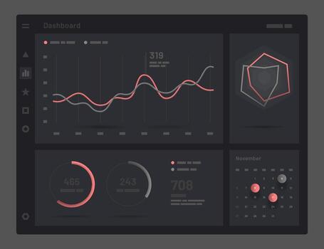 elementos de infografia en un negro antecedentes. utilizar en presentación plantillas, móvil aplicación y corporativo informe. web aplicación tablero ui y ux equipo. vector