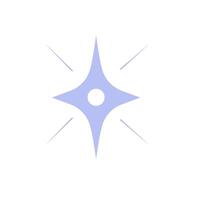 Modern abstract starburst sparkle icon with soft glow and light rays, perfect for branding and design elements. vector
