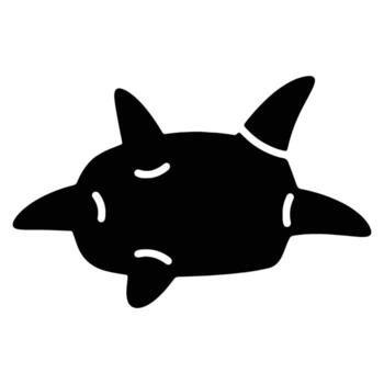 Mysterious Black Creature Floating in Space A Dark, Stylized Illustration of an Unknown Aquatic or Extraterrestrial Being vector