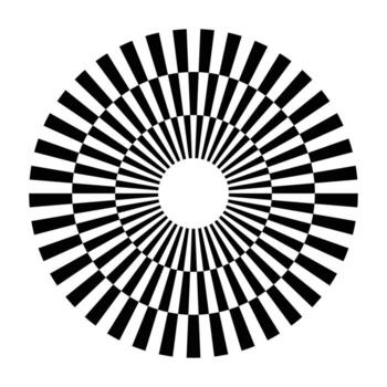 A circular frame with a black and white checkerboard pattern, resembling a chess border or race frame. vector