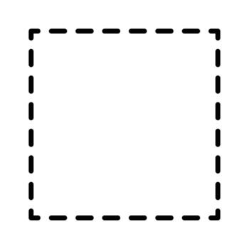 Dashed line square frame. isolated on white background. A square dashed-line frame on a white background. vector