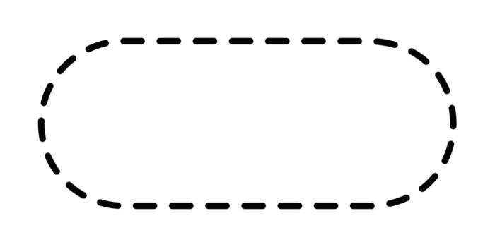 Dashed line circle frame. isolated on white background. Oval-shaped dashed line frame on a white background. vector