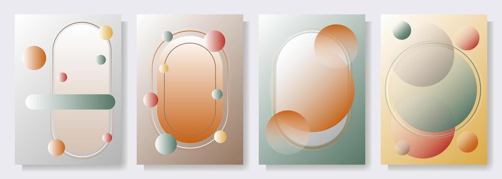4 4 resumen carteles presentando geométrico degradado formas vector