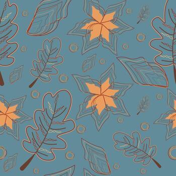 colorful autumn leaves pattern design vector