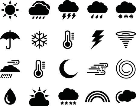 Weather Condition Line Icons for Forecasting Projects. Minimal Climate and Atmosphere , Icon Set. vector