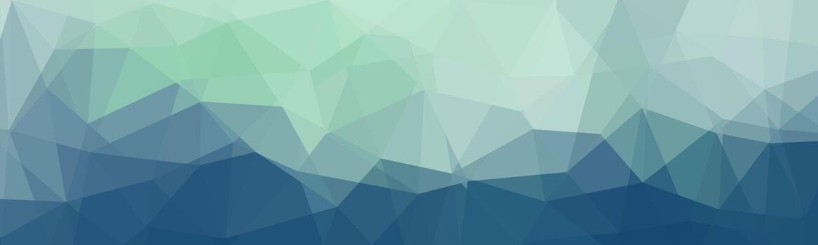 Abstract polygon background with gradient shades of green and blue creating a calm geometric texture. vector