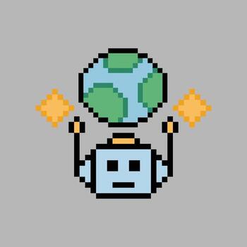 Cute design character of robotic AI bot chat machine future computer art. vector