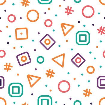 sin costura modelo con vistoso geométrico formas y cuadrícula vector