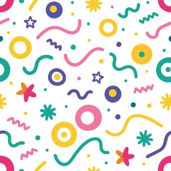 seamless pattern with colorful shapes and background vector