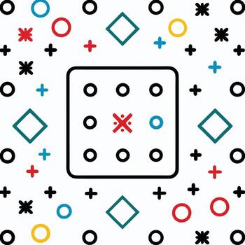 a square with a cross and a circle on vector