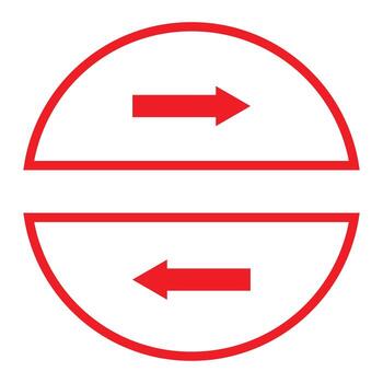 left and right arrow icons. Road direction arrow. Red circle arrow icon set isolated on white background. Simple illustration. eps 10 vector
