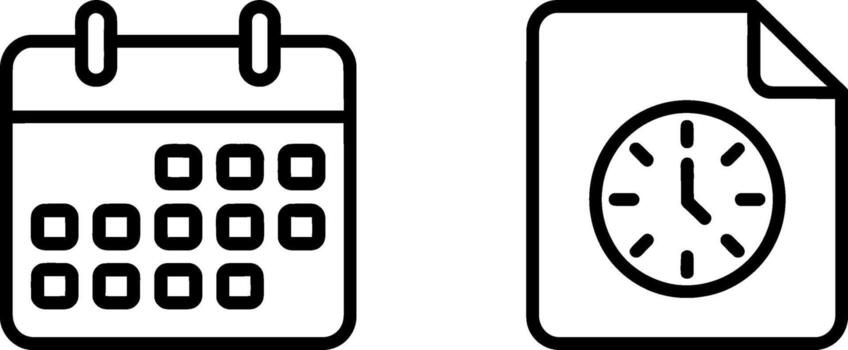 Calendar and clock icons representing scheduling time management and planning concepts vector