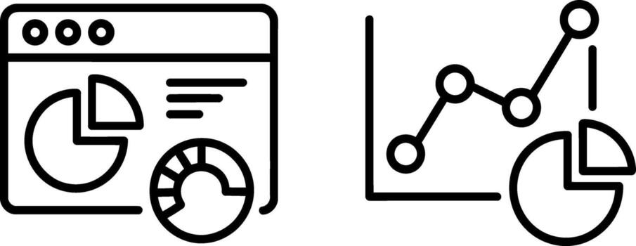 Data analysis and growth charts icons representing business insights and performance trends vector