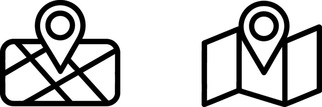 dos estilizado mapa íconos con ubicación patas para navegación y destino servicios vector