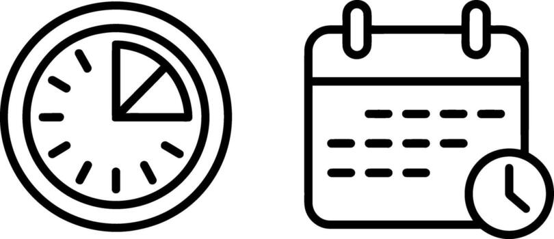Clock and calendar icons representing time management and scheduling concepts for business vector