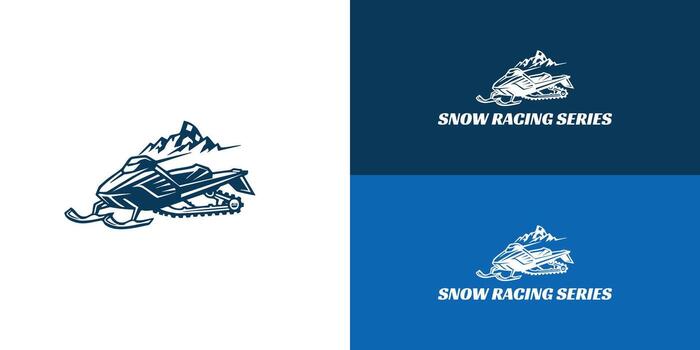 A dynamic logo for a snowmobile racing series features clean lines to represent speed and performance. It encapsulates the excitement of the sport while maintaining a modern and impactful appearance. vector