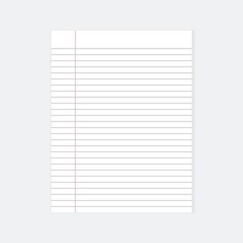 Blank notepaper design illustration. A sheet of line paper template. vector
