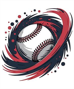 Dynamic Baseball Graphic with Action-Oriented Design vector
