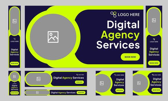 Top best web bundle banner design for social media post, digital marketing agency web set banner design, fully customizable eps 10 file format vector