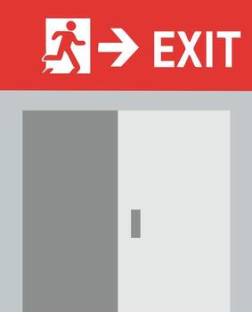 An exit sign with a man running vector