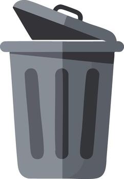 A trash can with a lid open on a white background vector