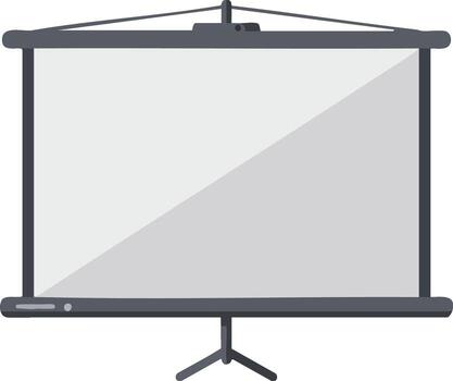 Projector screen with tripod on white background vector