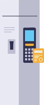 Atm machine with card reader vector