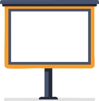 An empty projector screen on a stand vector