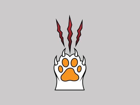 Cute cat paws with scratch marks on a soft pink background, perfect for cat lovers vector