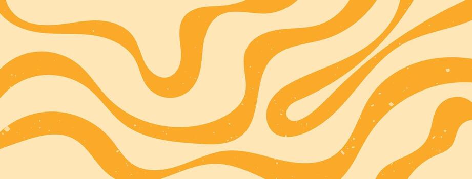 Two tone zebra groovy Y2K background. Wavy abstract horizontal yellow lines. vector