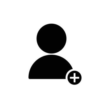add user account icon with plus symbol vector