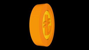 lire symbool goud munt animatie alpha achtergrond video