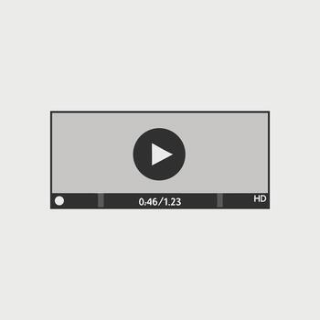 Modern player interface with play button and timeline vector