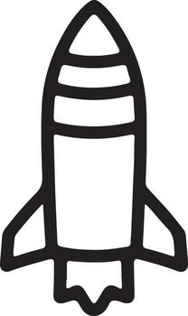 Rocket Ship Icon Simple Line Art spaceship launch vector