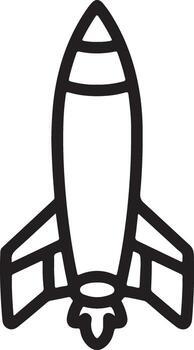 Rocket Ship Simple Line Art Icon space spaceship vector
