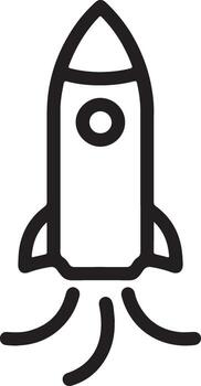 Rocket Ship Icon Launching Upwards spaceship takeoff vector