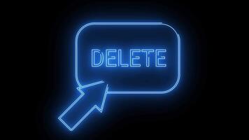 radera knapp ikon med neon effekt video