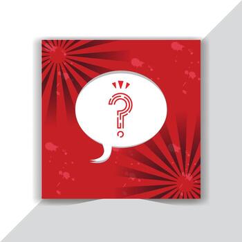 Creative FAQ Icon in Chat Bubble Modern Red Graphic Template vector