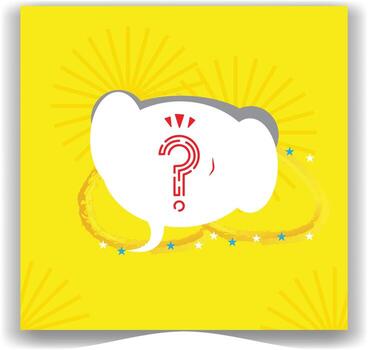 Abstract Question Mark Speech Bubble Design Red Pop Art Background vector