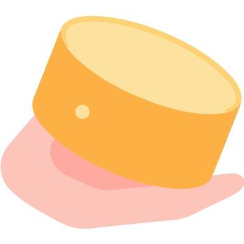 Cheese wedge with round shape and soft shadows, simple tasty dairy icon. vector