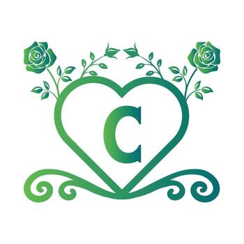 Decorative Letters C. Decorative letter shape. Font type C vector