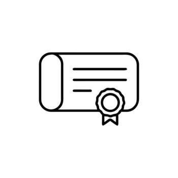 Diploma Outline with Award Seal Minimalist on background certificate vector