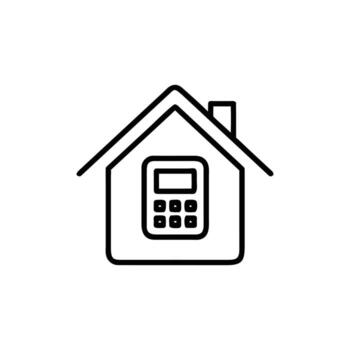 House outline with Calculator Icon on transparent background financial concept design vector
