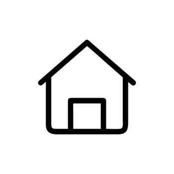 Simplistic Home Icon, Minimalist Design with Black Outline and Transparent Background vector